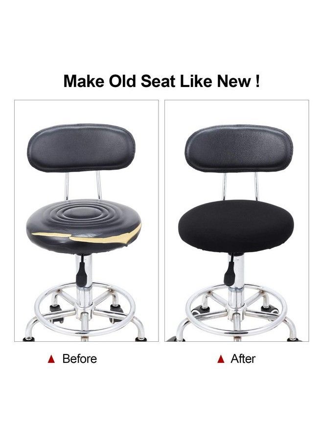 BOAO - Round Bar Stool Covers Elastic Bar Chair Covers Washable Stool Cushion Slipcover For Home Bar Hotel Use 1214 Inch (Black 4 Pieces) - Image 1