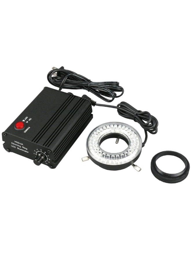 AmScope LED-80MB 80-LED Microscope Ring Light Black with Metal Body and Adapter  - Image 1