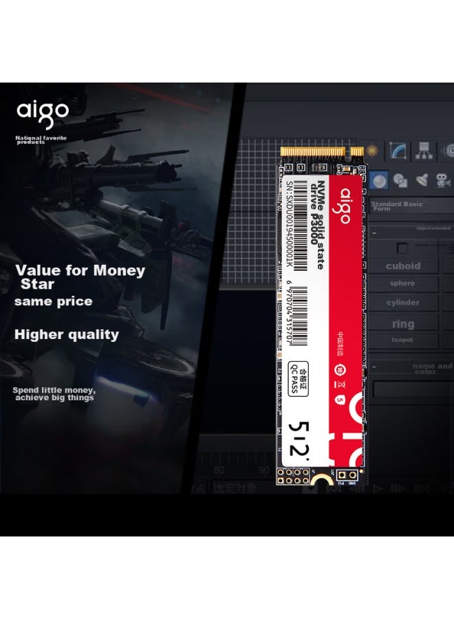 Aigo 512gb Ssd, M.2 Interface , Original Controller With Lianyuan Chips, P3000, Read Speed Up To 3400mb/s - Image 2