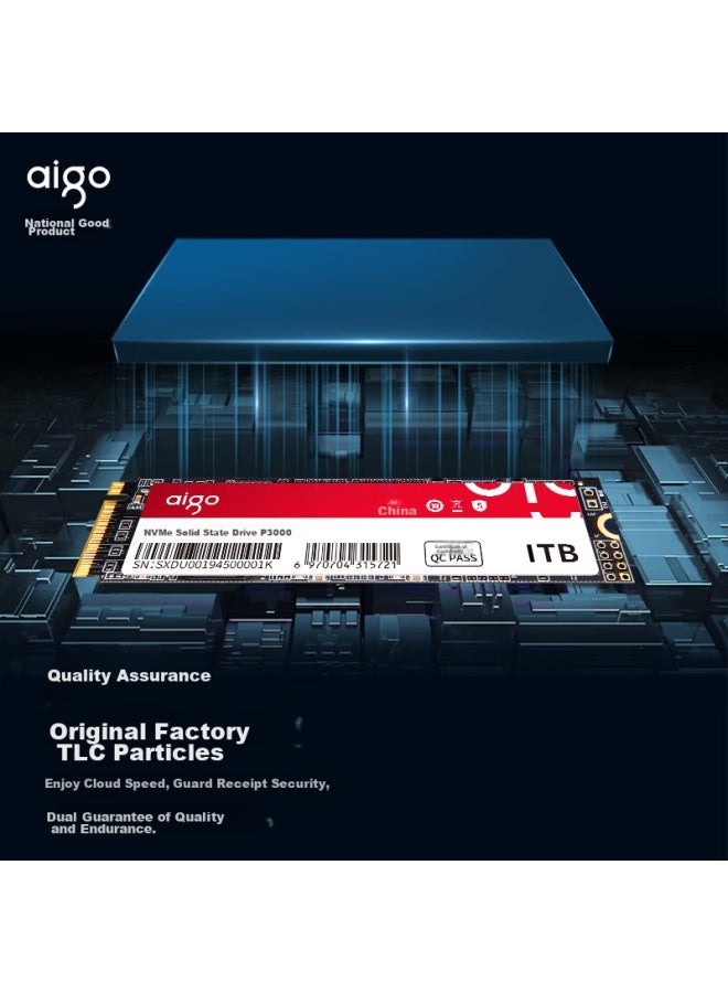 Aigo 512gb Ssd, M.2 Interface , Original Controller With Lianyuan Chips, P3000, Read Speed Up To 3400mb/s - Image 1