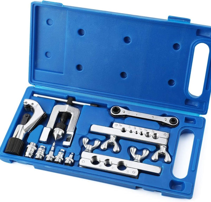 Thorstone Single Flaring Tool & Swaging Tool Kit for HVAC, Tubing, Copper Pipe Flaring with Tubing Cutter and Ratchet Wrench, 45 Degrees, Blue - Image 1