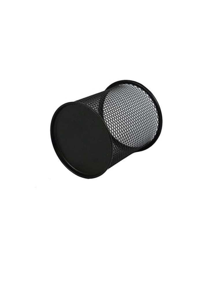 Pencil Holder 12 Pack of Mesh Metal Black Round Steel Pen Cup Magnetic Scissor Pen Stand for Desk Office School Bank Supplies Organizer - Image 2
