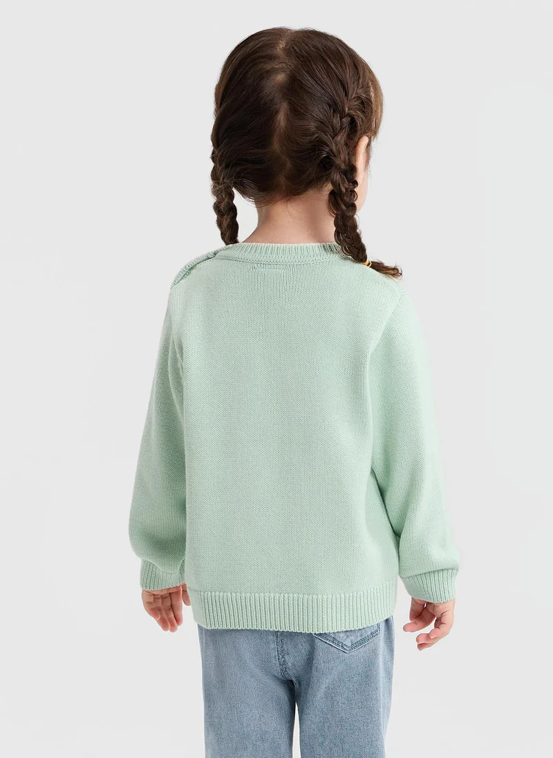Balabala Toddler Girl Round neck sweater