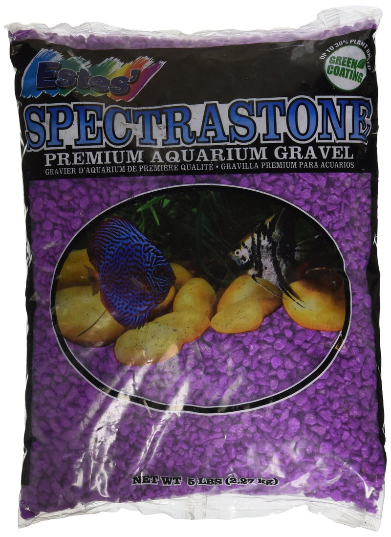 Estes Spectrastone Permaglo Lavender Aquarium Gravel for Freshwater Aquariums, 5-Pound Bag - Image 1