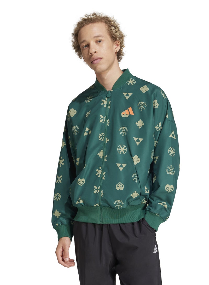 Adidas Bloom Sky Print Woven Bomber Jacket - Image 1