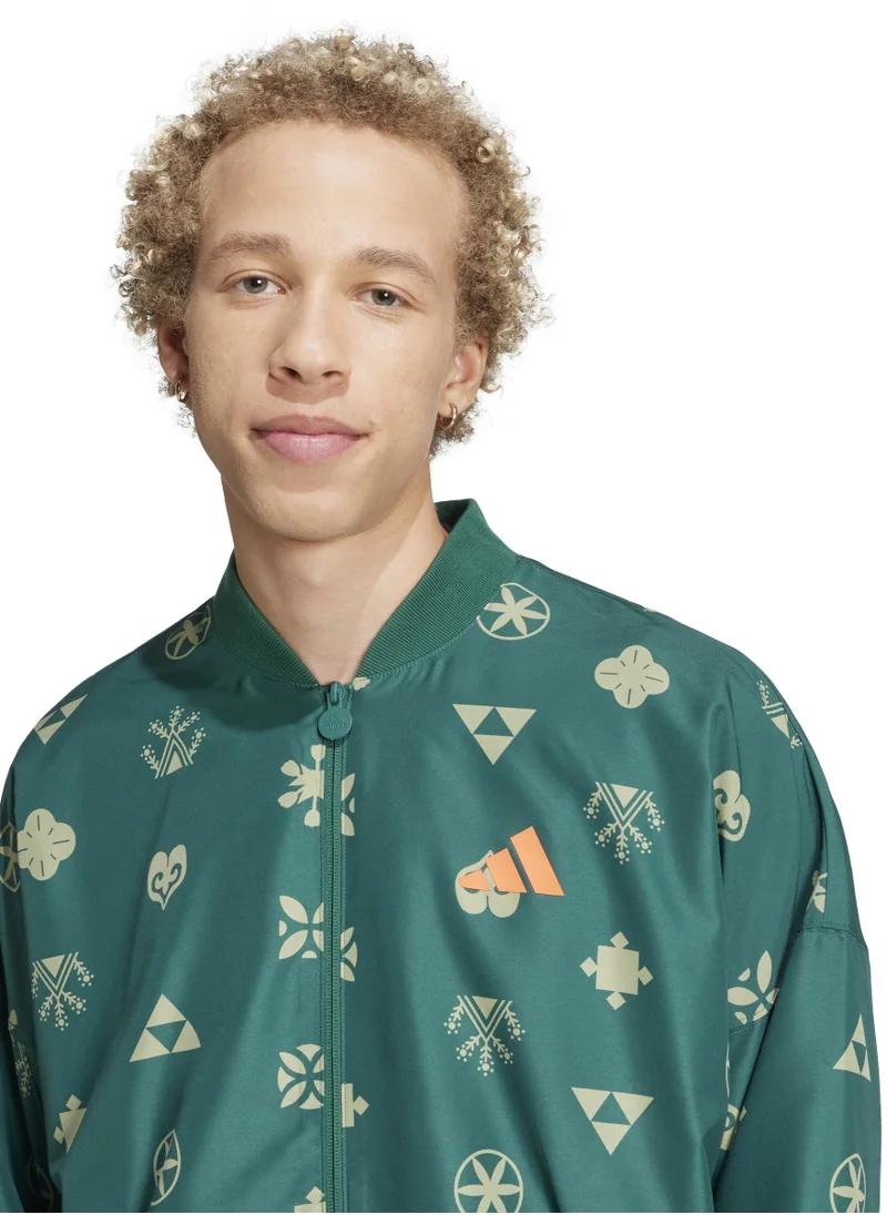 Adidas Bloom Sky Print Woven Bomber Jacket