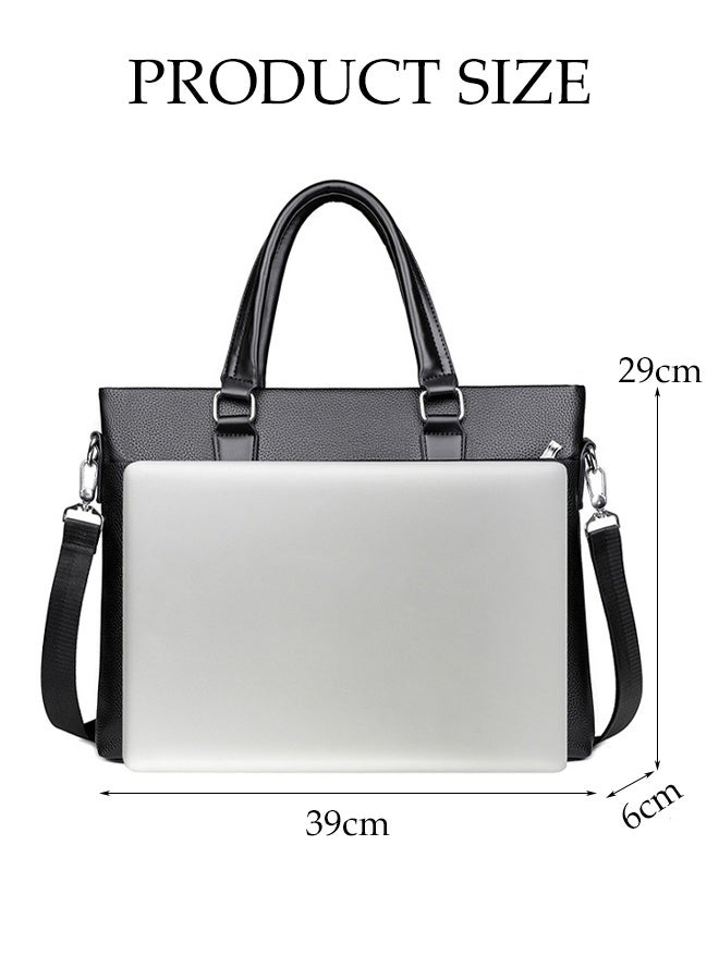 DUNISO Men's Large-Capacity Business Briefcase, Computer Office Messenger Bag, Business Printed Conference Bag, Document Bag, Corporate Training Bag, Portable Can Accommodate 15-Inch Laptop - Image 2