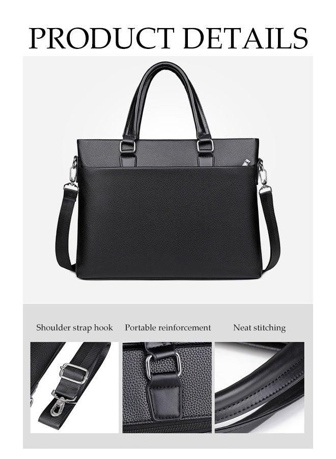 DUNISO Men's Large-Capacity Business Briefcase, Computer Office Messenger Bag, Business Printed Conference Bag, Document Bag, Corporate Training Bag, Portable Can Accommodate 15-Inch Laptop - Image 3