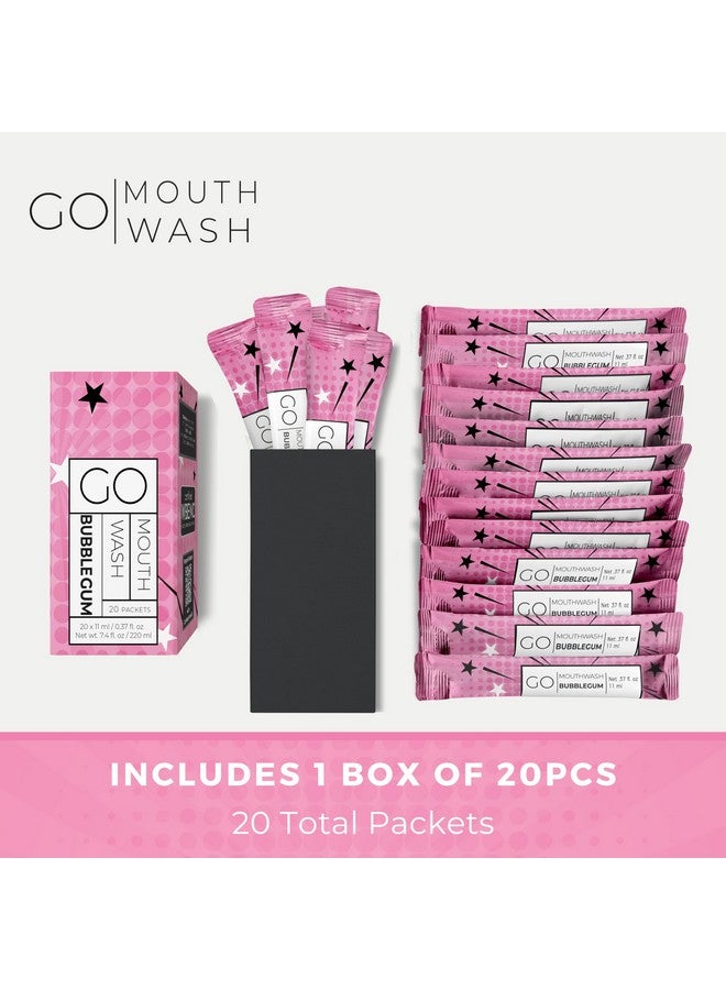 جو ماوث وش عبوات بنكهة العلكة - غسول فم للكبار والصغار بتركيبة خالية من الفلورايد، وخالية من الكحول، وخالية من الصبغة وتحتوي على إكسيليتول - غسول فم مثالي بكميات كبيرة لصناديق الغداء والسفر - Image 2