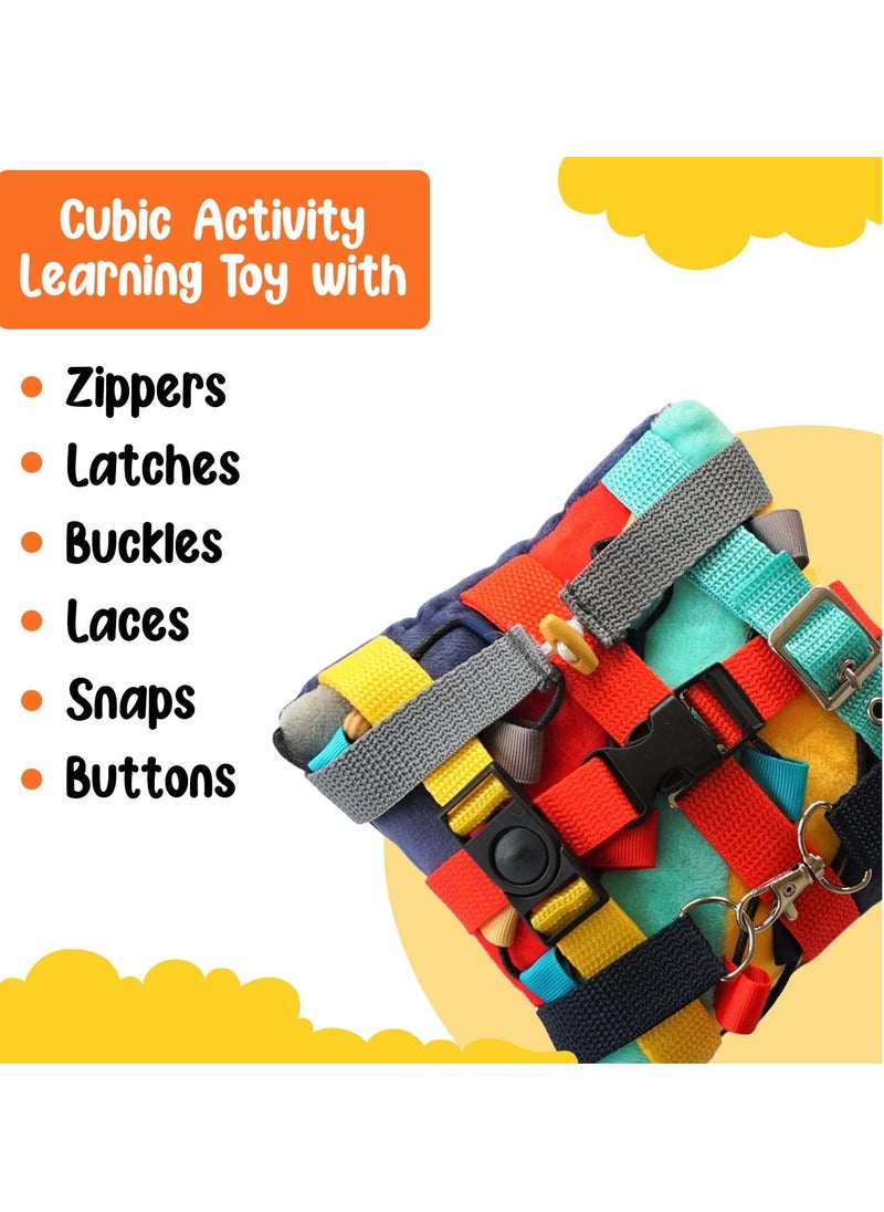 Bukela Buckle Pillow Sensory Fine Motor Development Toy Activity Plushie - OT Therapy Tool Threading Counting Colors Latches Sorting Skills in One  - Image 4