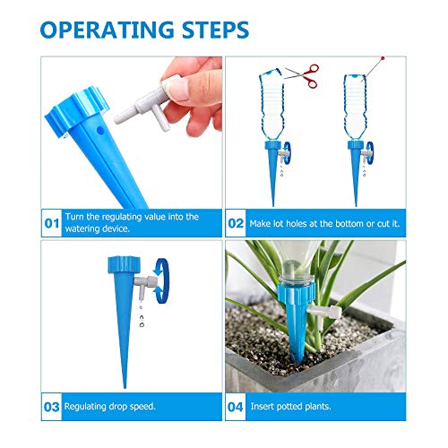 HASTHIP® 12pcs Self Watering Drip Irrigation Kits Self Watering Device for Plants, Automatic Plant Water Dropper, Adjustable Self-Watering Spikes for Indoor Outdoor Potted Plants - Image 3