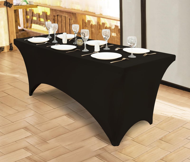 Utopia Kitchen Spandex Tablecloth 1 Pack [4FT  Black] 200 GSM Tight  Fitted  Washable and Wrinkle Resistant Stretch Rectangular Patio Table Cover for Event  Wedding & Banquet [48Lx30Wx30H Inch] - Image 4