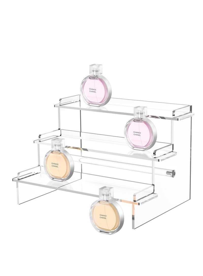 Excefore حامل عرض أكريليك، منظم عطور مقاس 9.5 بوصة، متوافق مع حامل الكب كيك وحامل اللوشن ومنظم العناية بالبشرة وحامل طاولة عرض متعدد الطبقات - Image 1