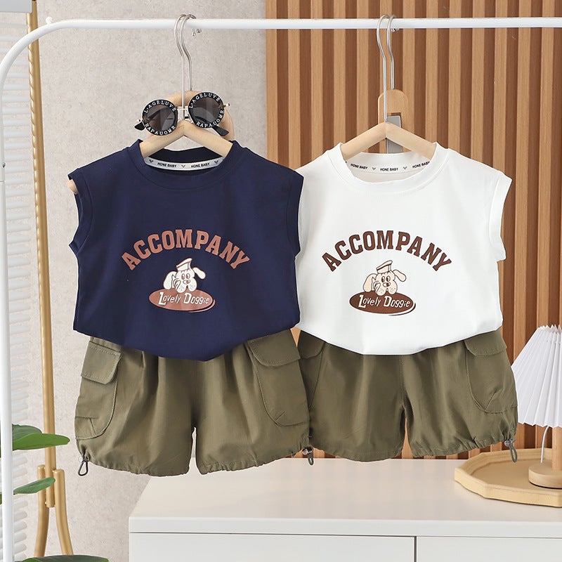 Children'S Vest Men'S Summer Cartoon 2023 New Boys' T-Shirt Baby Summer Clothes Children'S Sleeveless 0-5 Years Old Thin - Image 2
