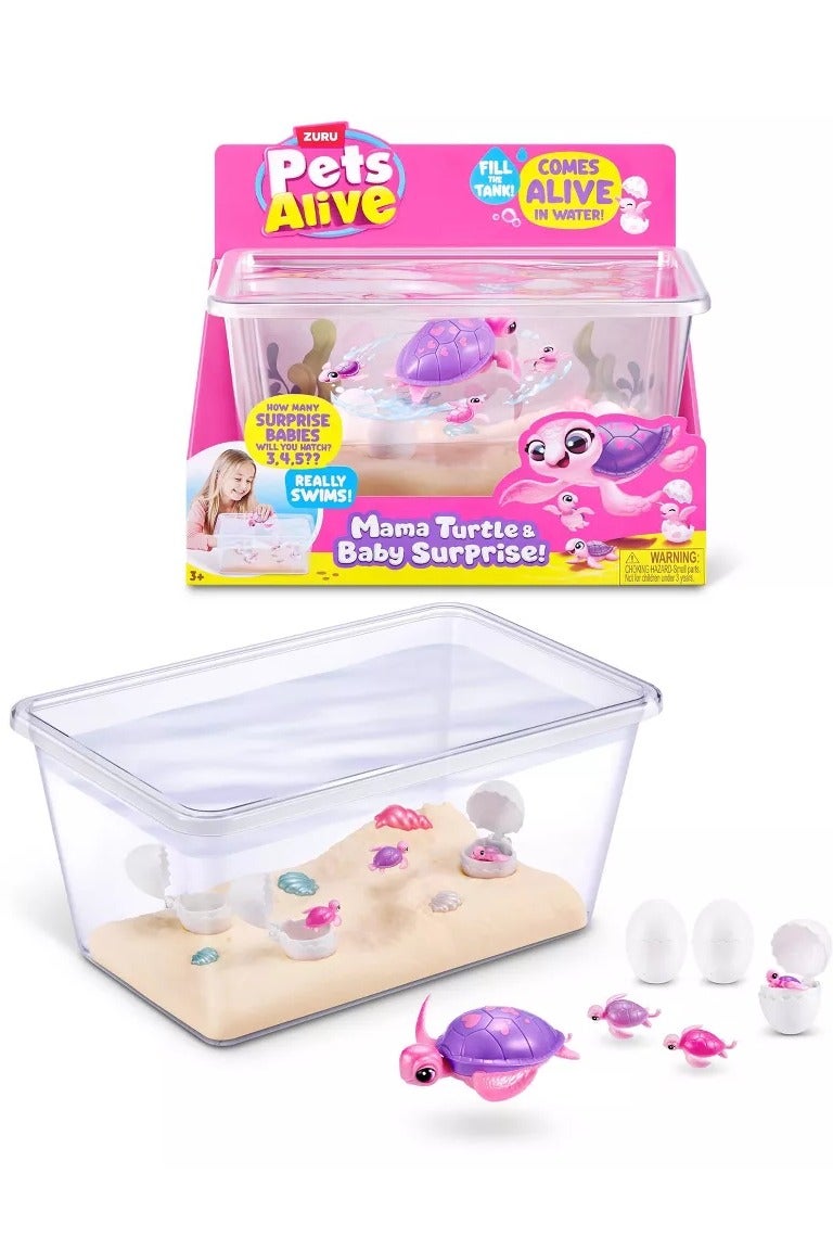 Pets Alive Mama Turtle Surprise – Interactive Swimming & Walking Turtle Toy with Hatchable Baby Turtles – 4 Eggs to Open, Realistic Underwater Habitat – Reset & Repeat Fun for Kids by ZURU - Image 1