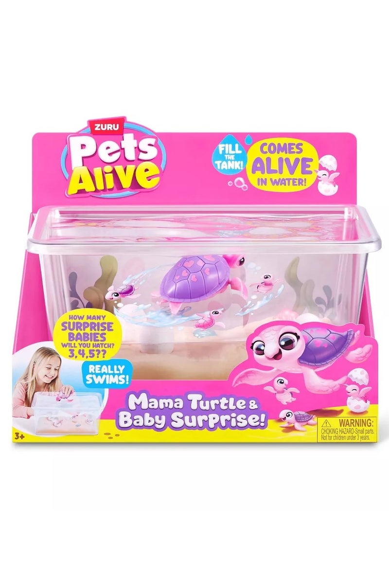 Pets Alive Mama Turtle Surprise – Interactive Swimming & Walking Turtle Toy with Hatchable Baby Turtles – 4 Eggs to Open, Realistic Underwater Habitat – Reset & Repeat Fun for Kids by ZURU - Image 2