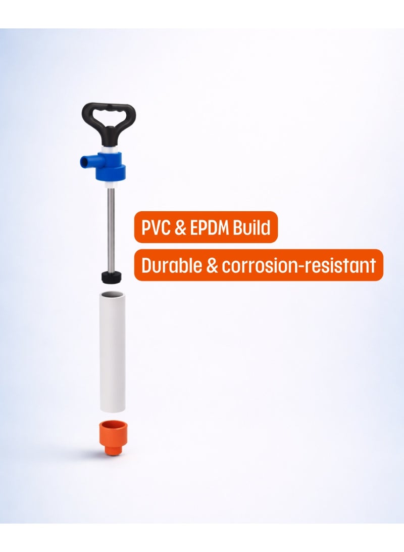 SEAFLO 740mm Piston Hand Bilge Pump – Manual Portable Marine Water & Diesel Transfer Pump with 34mm Hose Connection - Image 3