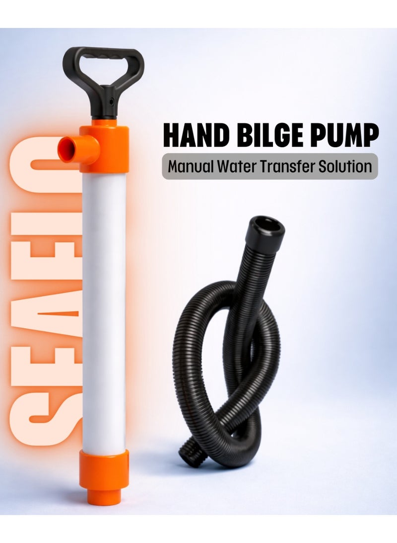 SEAFLO 740mm Piston Hand Bilge Pump – Manual Portable Marine Water & Diesel Transfer Pump with 34mm Hose Connection - Image 1