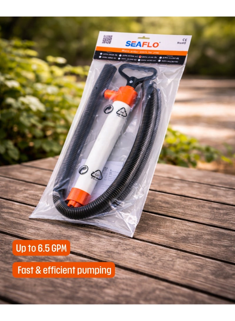 SEAFLO 740mm Piston Hand Bilge Pump – Manual Portable Marine Water & Diesel Transfer Pump with 34mm Hose Connection - Image 2