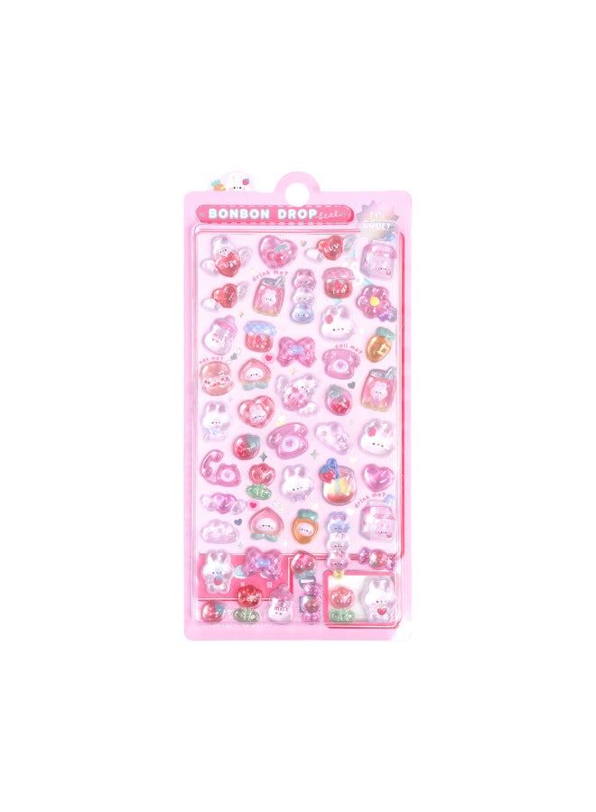 Flash Hot Shimmer Stickers 3d Relief Stickers Solid Children's Cartoon Animal Crystal Phone Case Decorations - Image 1
