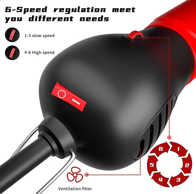 Dragro 2025 Upgraded Sheep Shears 500W, Professional Electric Sheep Clippers, Farm Livestock Grooming Kit, 6 Speed Heavy Duty Electric Shears for Sheep Alpacas Goats Thick Coat Animals - Image 4