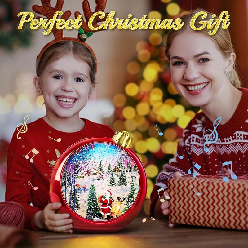 sinofayar Large Christmas Santa Snow Globe Light up Lantern with 8 Songs, 8.7" Red Big Christmas Snow Globes for Kids Adults, 6H Timer & Dual Power, Snowglobes Christmas Decorations Indoor, Gifts for Women Men - Image 4
