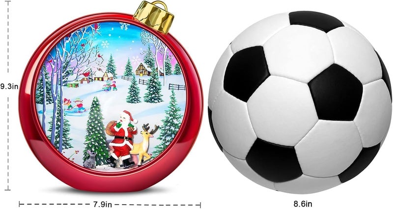 sinofayar Large Christmas Santa Snow Globe Light up Lantern with 8 Songs, 8.7" Red Big Christmas Snow Globes for Kids Adults, 6H Timer & Dual Power, Snowglobes Christmas Decorations Indoor, Gifts for Women Men - Image 2