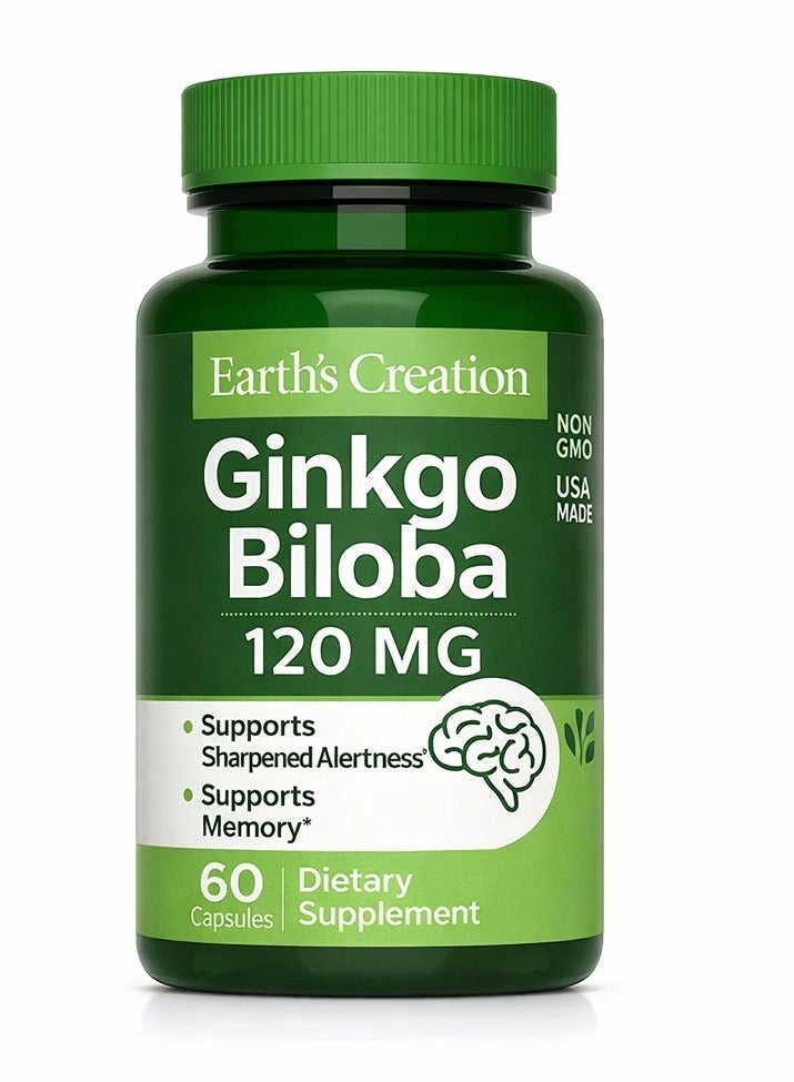 general Ginkgo Biloba 120mg Supports Sharpened Alertness & Memory NON-GMO USA Made - Image 1
