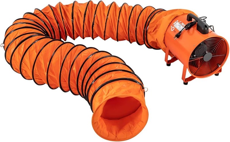 12 Inch Industrial Blower Fan 520W High Velocity Ventilator with 16ft PVC Duct IP44 Waterproof - Image 4