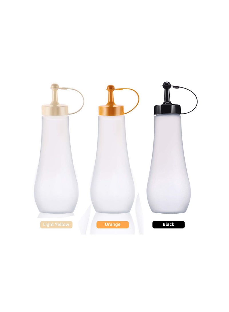 4-Pack Plastic Squeeze Condiment Bottles with Caps - Ideal for Sauces, BBQ, Olive Oil, and More - Perfect for Creative Cooking and Delicious Food Preparation, White  - Image 2