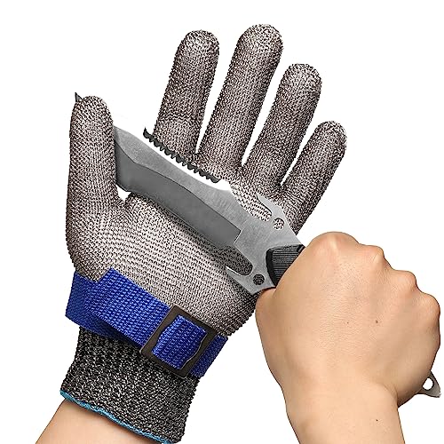 Schwer SlicePro ANSI A9 Cut Resistant Glove PR1706, Stainless Steel Mesh Metal Glove, Food Grade for Kitchen Cooking, Butcher Meat Cutting, Oyster Shucking, Mandoline, Non-PFAS (L, 1 PCS) - Image 1