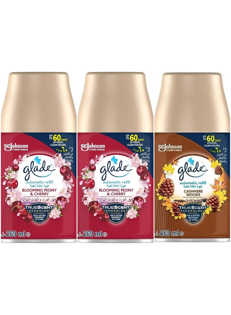 جليد غيار بخاخ معطر جو أوتوماتيكي برائحة عبق الورد والتوت البري  269 مل قطعتين + جليد غيار بخاخ معطر جو أوتوماتيكي برائحة عطر الغابات  269 مل قطعة واحدة - Image 1