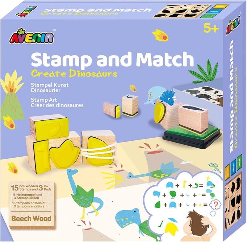 AVENIR - Stamp & Match - Create Dinosaurs