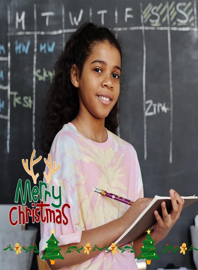 BAISDY 72pcs Christmas Pencils Xmas Wood Pencils with Eraser Includes Snowman Santa Claus Christmas Tree Snowflakes Office Party Favors Supplies, 12 Styles - Image 4