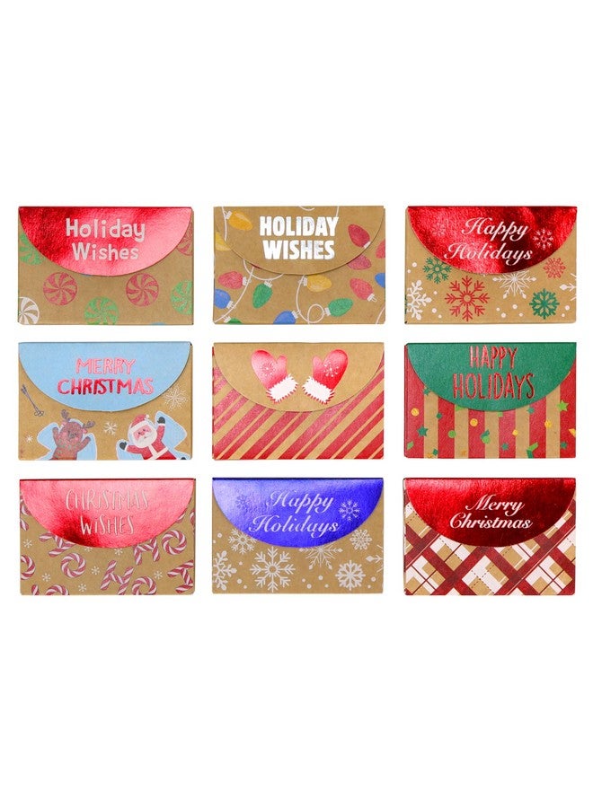 Iconikal Christmas Holiday Foil Embossed Kraft Gift Card Holder Boxes Set Of 9 - Image 1