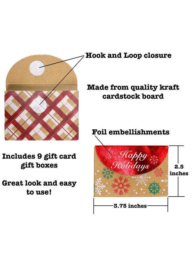 Iconikal Christmas Holiday Foil Embossed Kraft Gift Card Holder Boxes Set Of 9 - Image 2