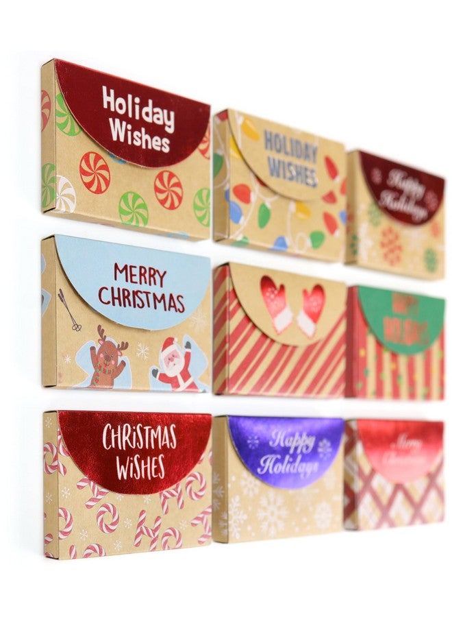 Iconikal Christmas Holiday Foil Embossed Kraft Gift Card Holder Boxes Set Of 9 - Image 4