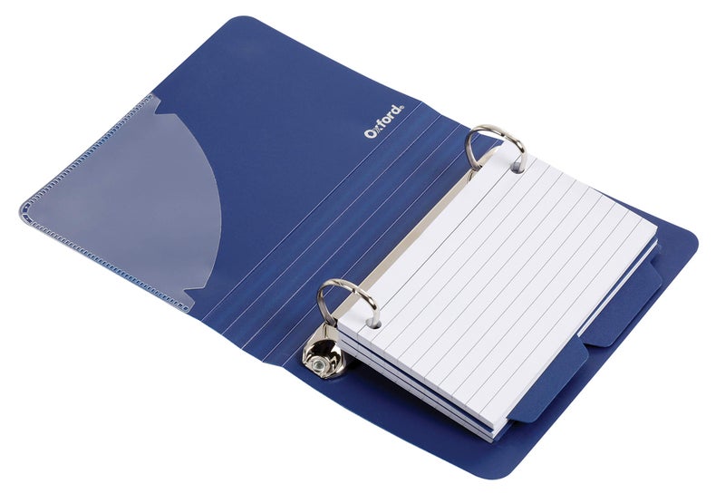 Oxford Index Card Binder with Dividers, 3" x 5", Color Will Vary, 50 Cards,1 Binder (73570),Assorted (Blue, Green, Red) - Image 2