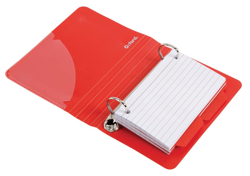 Oxford Index Card Binder with Dividers, 3" x 5", Color Will Vary, 50 Cards,1 Binder (73570),Assorted (Blue, Green, Red) - Image 4