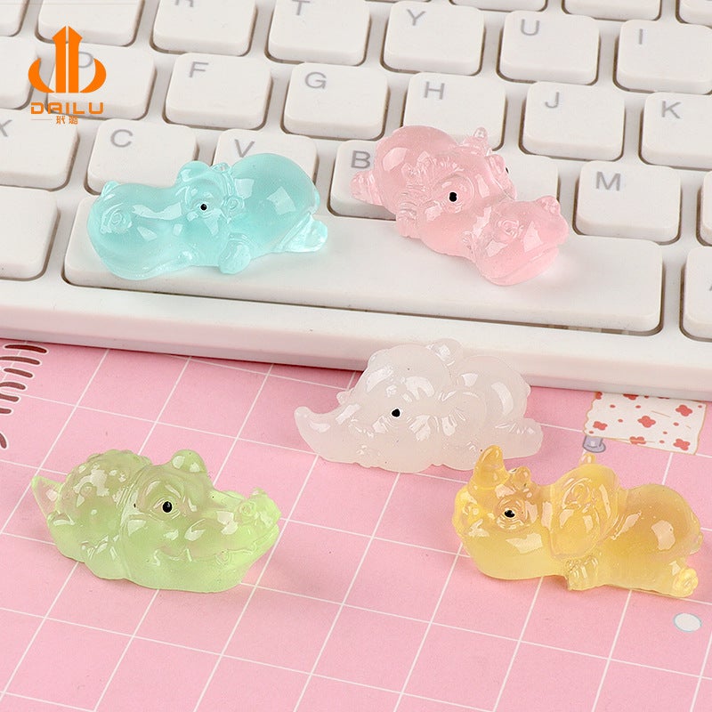 New Cartoon Luminous Three-Dimensional Animal Handmade Three-Dimensional Stickers Cream Glue Diy Material Resin Accessories - Image 1