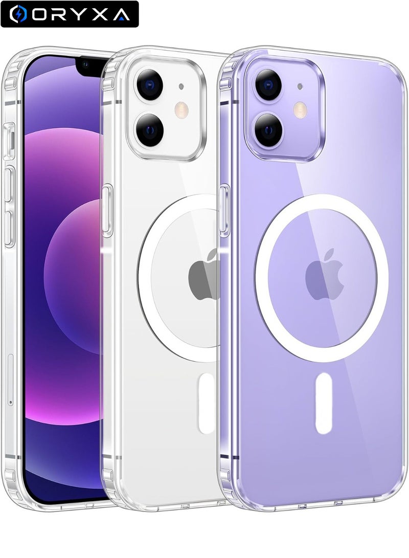 ORYXA iPhone 12 / 12 Pro Clear Case, Magnetic Cover Compatible with MagSafe, Anti-Yellowing Shockproof Bumper, Slim Strong Magnet Transparent Phone Shell for iPhone 12 & 12 Pro (2020) - Image 1