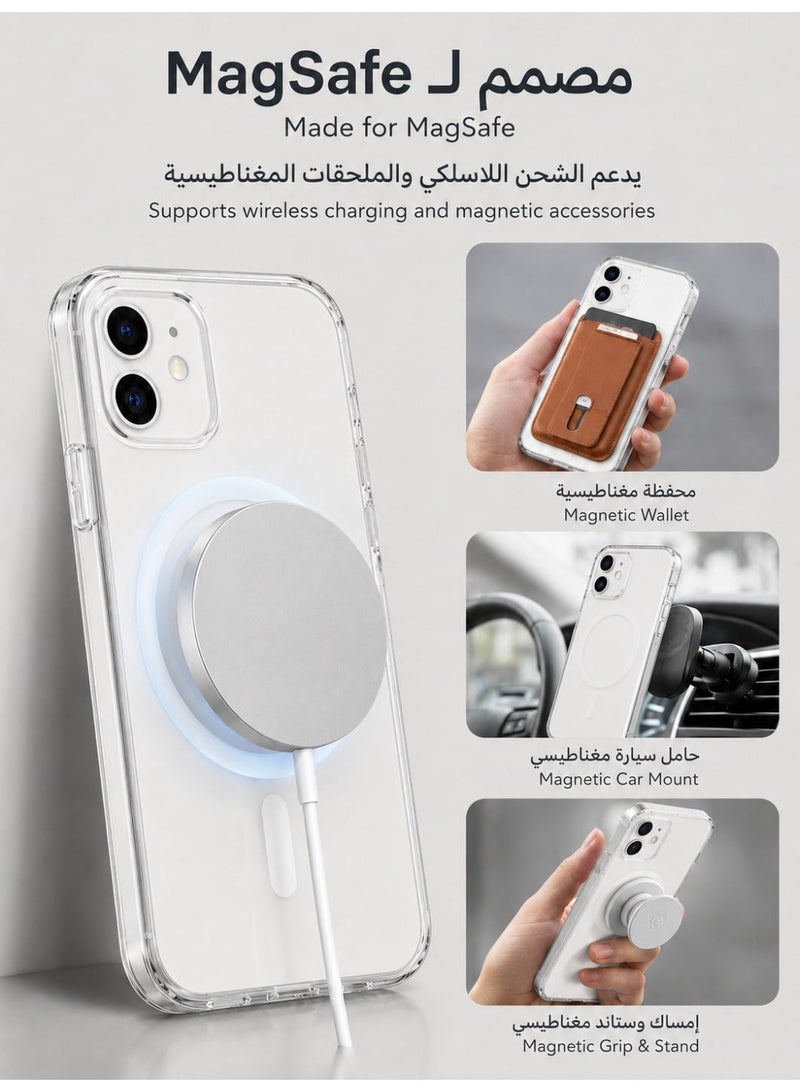 ORYXA iPhone 12 / 12 Pro Clear Case, Magnetic Cover Compatible with MagSafe, Anti-Yellowing Shockproof Bumper, Slim Strong Magnet Transparent Phone Shell for iPhone 12 & 12 Pro (2020) - Image 3
