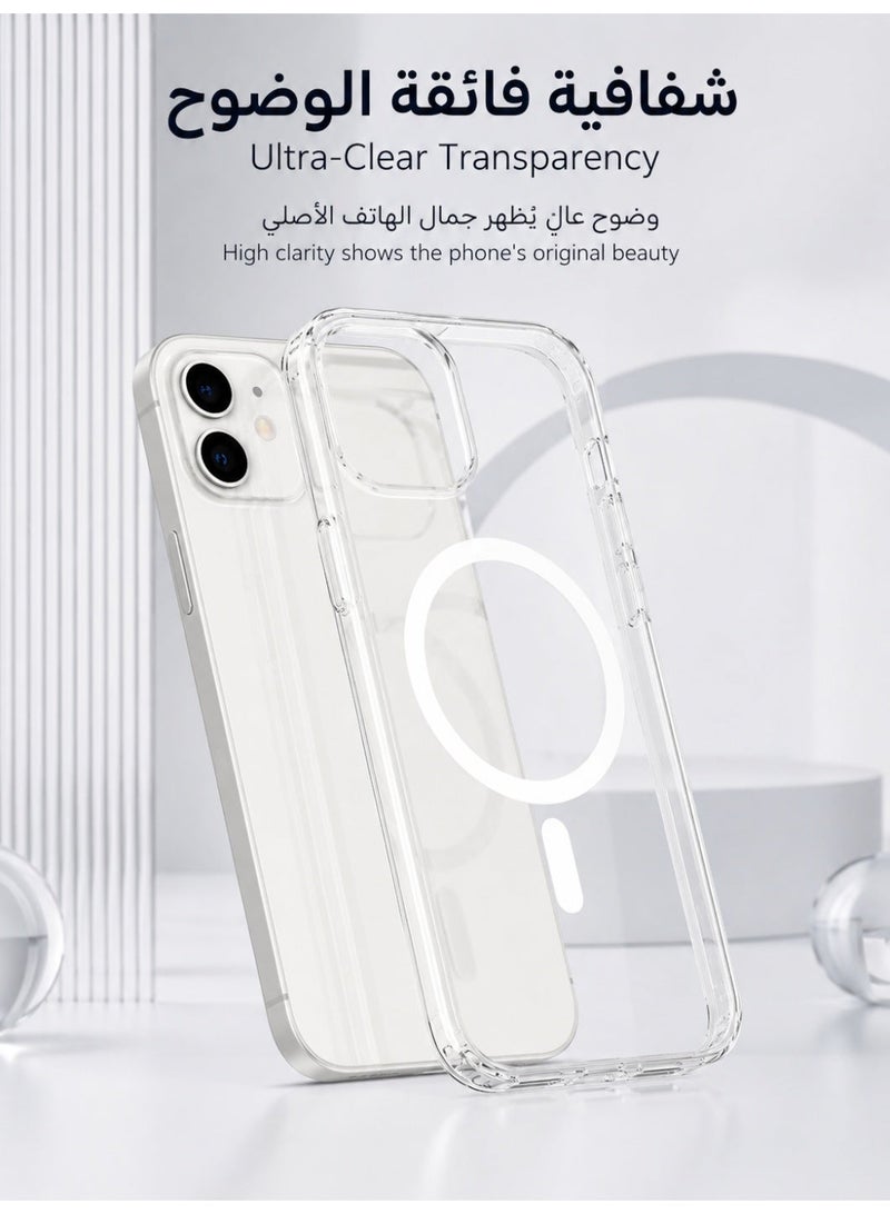 ORYXA iPhone 12 / 12 Pro Clear Case, Magnetic Cover Compatible with MagSafe, Anti-Yellowing Shockproof Bumper, Slim Strong Magnet Transparent Phone Shell for iPhone 12 & 12 Pro (2020) - Image 5