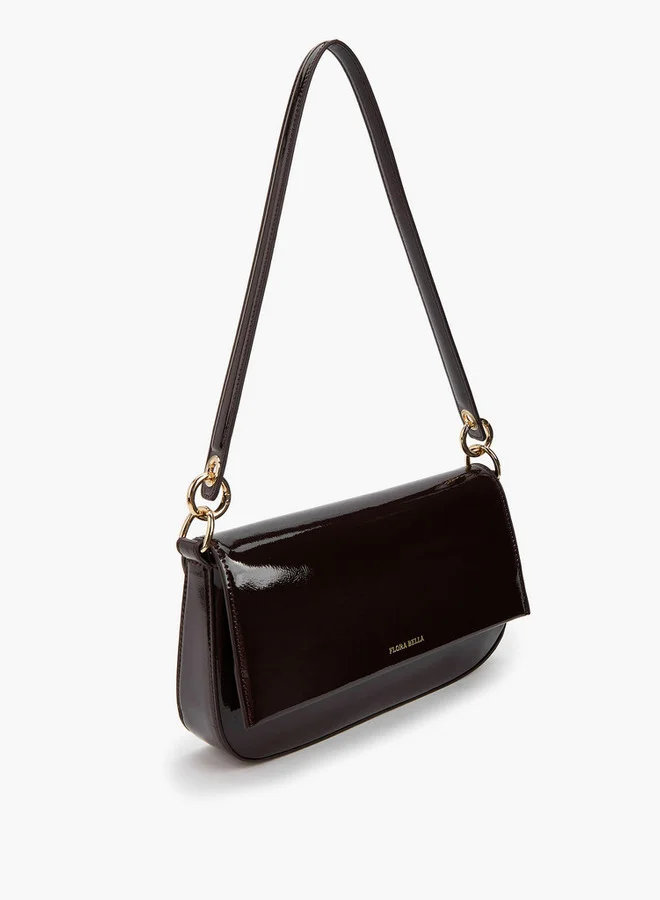 Flora Bella By Shoexpress Solid Shoulder Bag with Strap Handle and Flap Closure