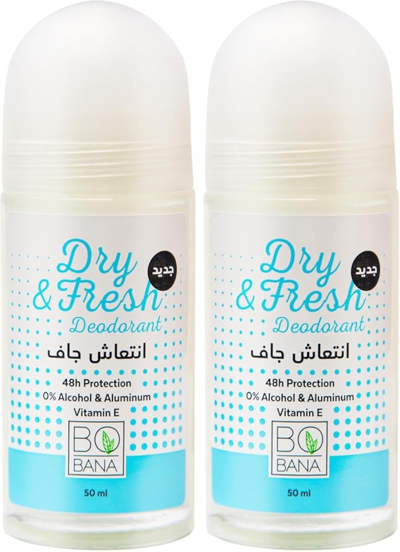 Bobana deodorant dry &amp; fresh 50 ml (Pack of 2)