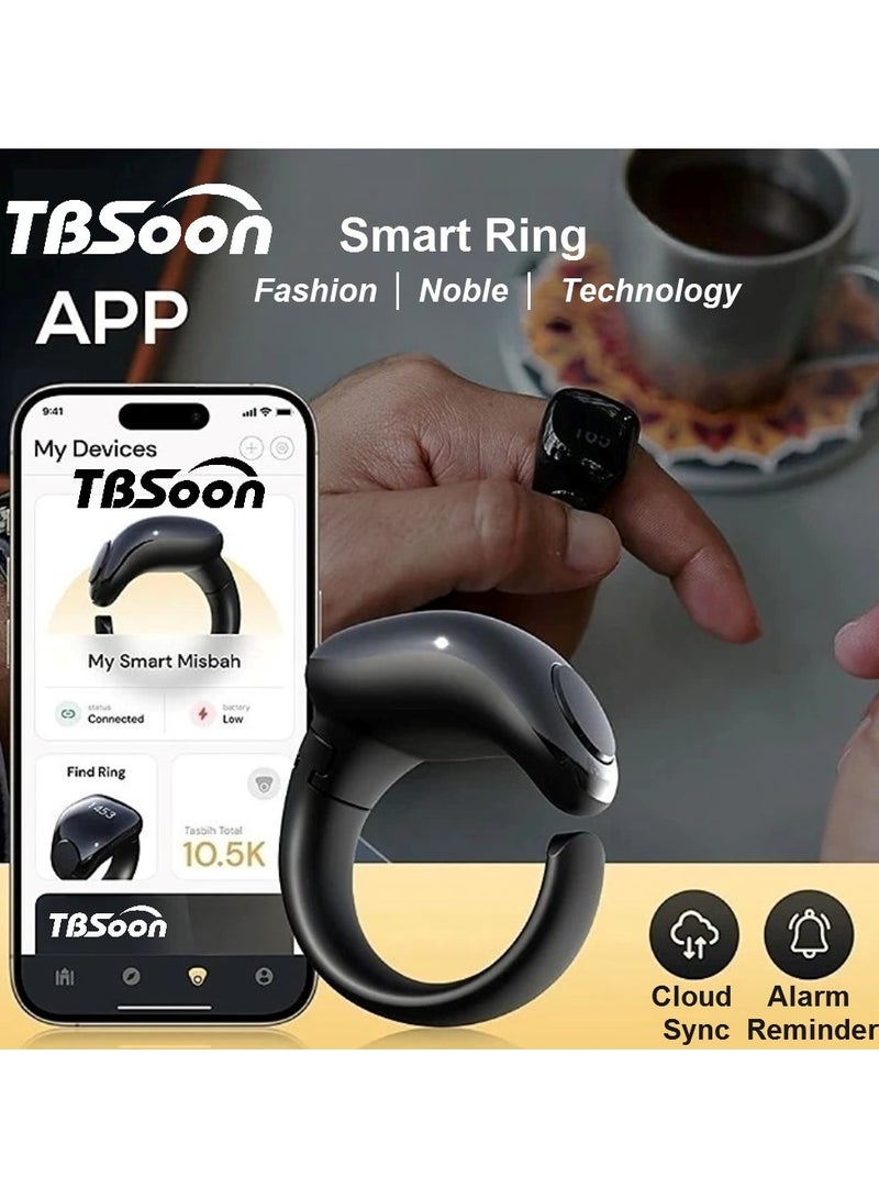 Fashion Tasbih Smart Ring, Tasbeeh Counters, Prayer Direction Indicator Guide, 5 Azan Alarm Clock, Large Battery, OLED Display, Forgiveness, Electronic Rosary, Eid al-Fitr Eid al-Adha Ramadan Gift f - Image 3