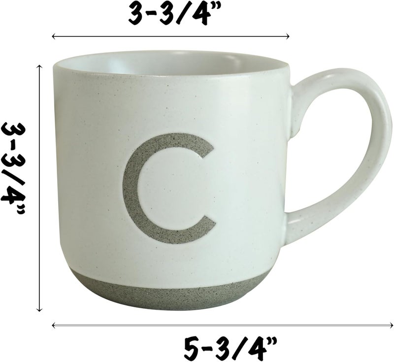 COLLECTIVE HOME  Ceramic Mug Uppercase Letter Design Matte Sandstone Texture Minimalist and Stylish 15oz Perfect for Personalized Gifts C - Image 2