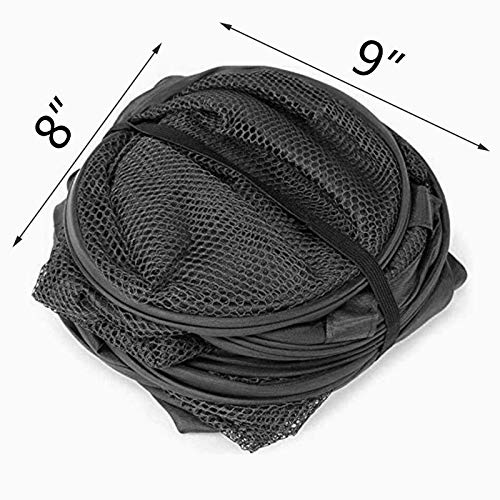 Benjunc 2 Pop-Up Foldable Mesh Laundry Baskets (Each With 2 Reinforced Handles)  Black + Blue - Image 4