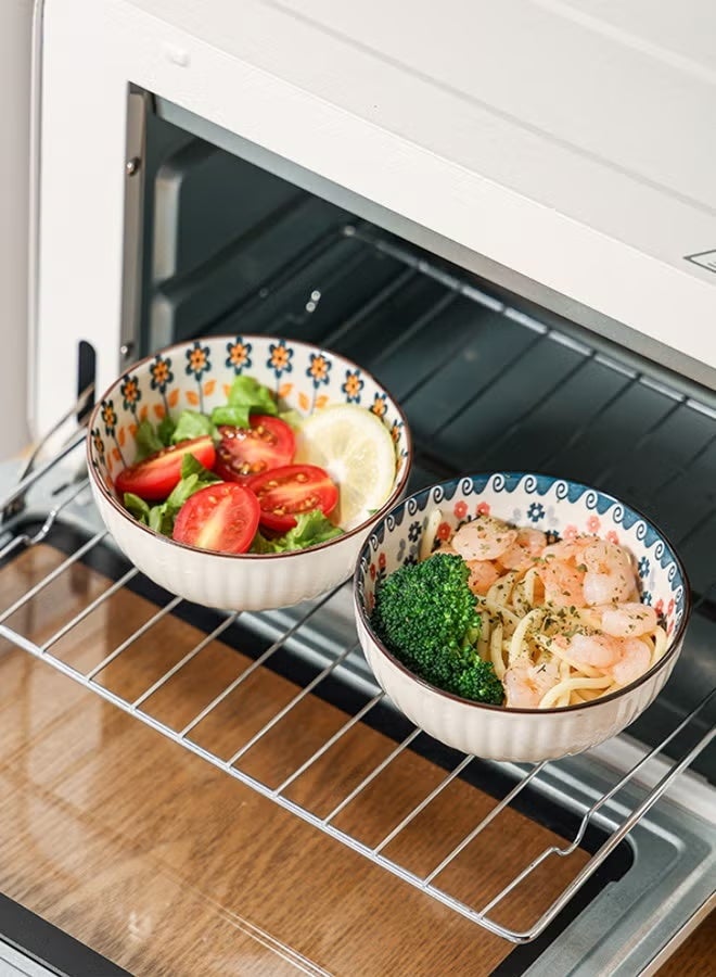 6-piece bowl Ceramic circular bowl， Bowl for rice, soup, cereal, salad, noodles ，dishwasherSafe ，stackable，4.5 inches 11.3cm*6cm - Image 4