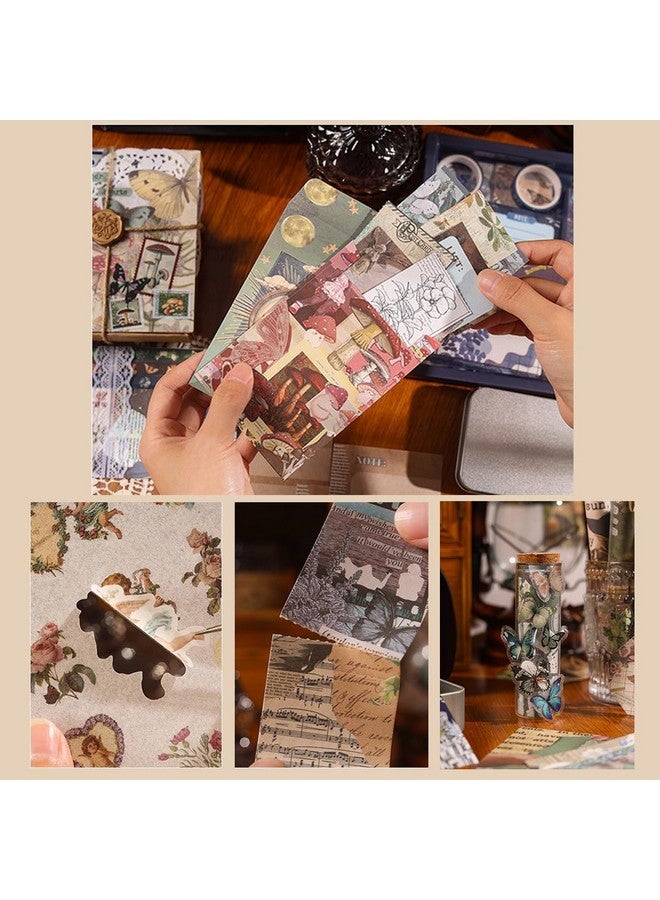 MGNLR Vintage Aesthetic Scrapbook Kit(346Pcs) Scrapbooking Supplies Kit With Bullet Junk Journal,Stationery,A6 Grid Notebook Journaling Gift For Girl (New Butterfly Scrapbook) - Image 2